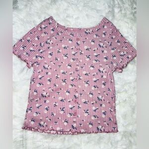 ✅Bundle -save on shipping! Wonder Nation Pink Floral kids ribbed tee